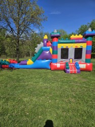 10171 1777261412 Mega Blocks Bounce House with Double lane slides
